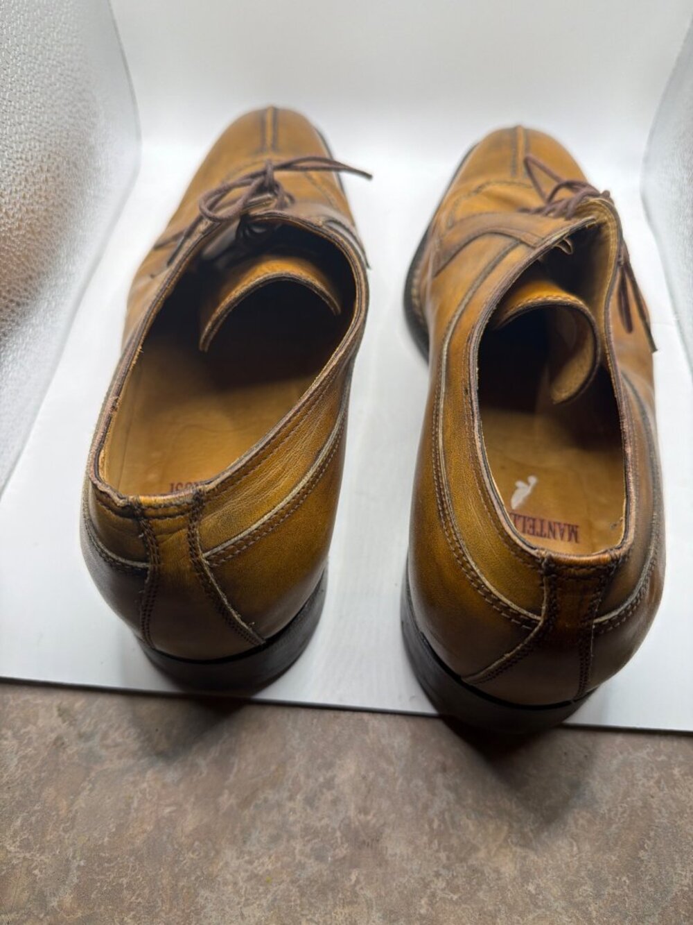 Sutor Mantellassi Mens Leather Oxford Dress Shoes Size 12 Brown Vintage Italian